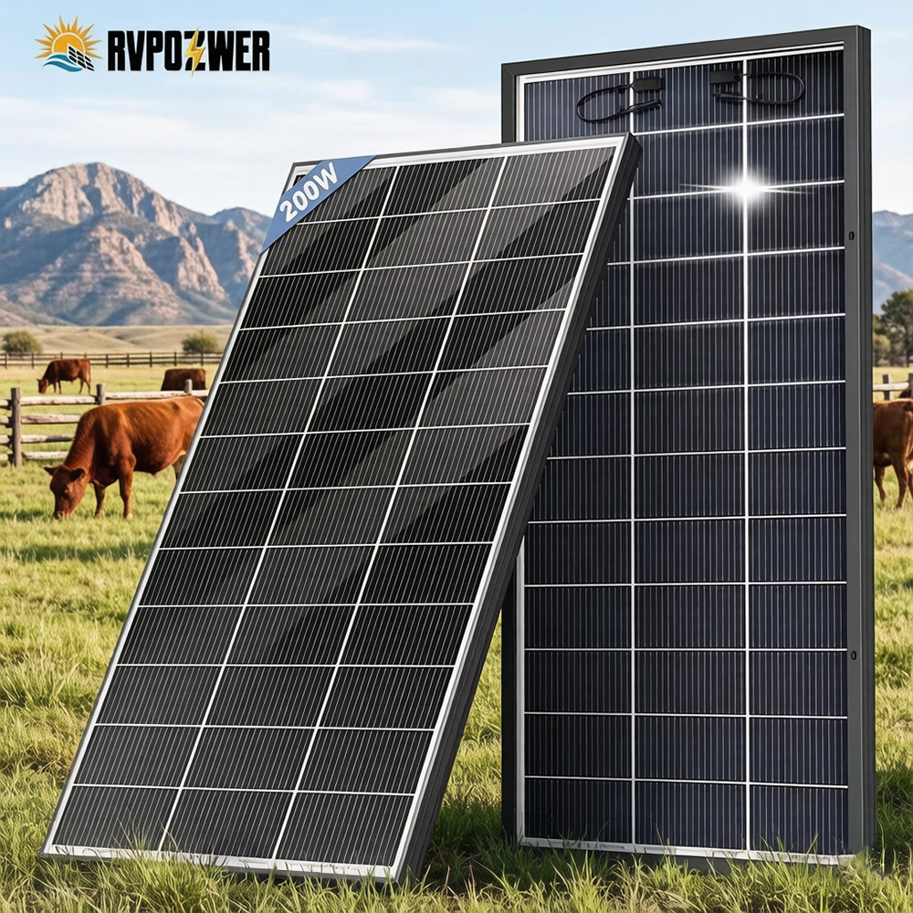 Solar Panel 200W - RVPOZWER Bifaziales Solarpanel 16BB N-Typ Mono-Zellen