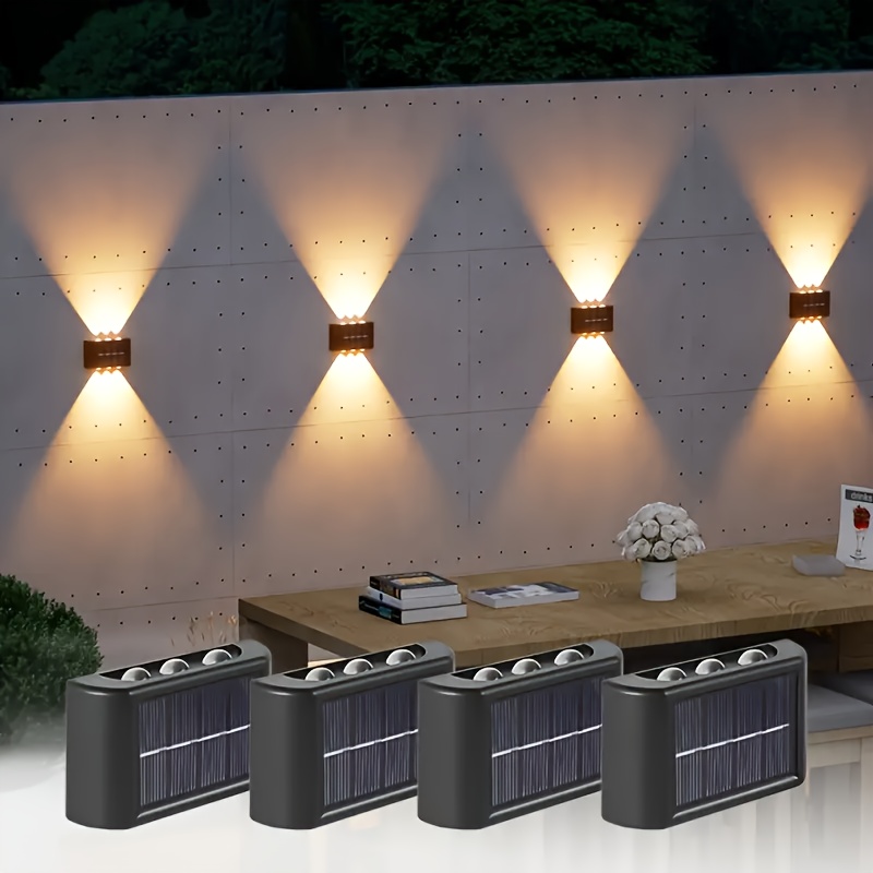 Solar Lamp - LED Solarleuchte für Außen, Wasserdichte Solar-Wandlampe
