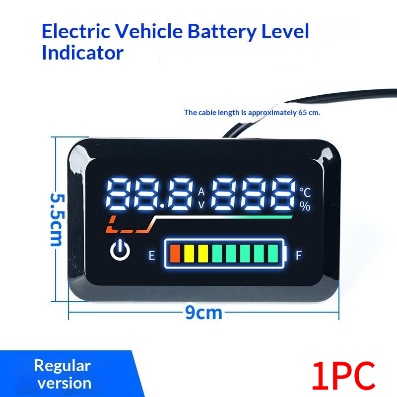 Energy Monitor Meter - 1 Stück Präzisions-Spannungsmesser Digitale Batterie-Ladezustandsanzeige 48V-72V