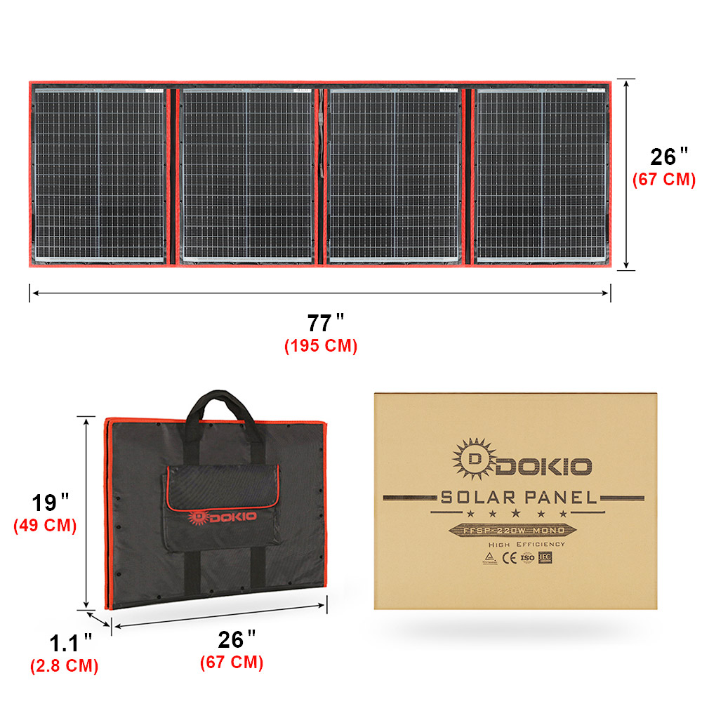 Solar Panel 200W - Dokio Marke Flexible faltbare 200 W