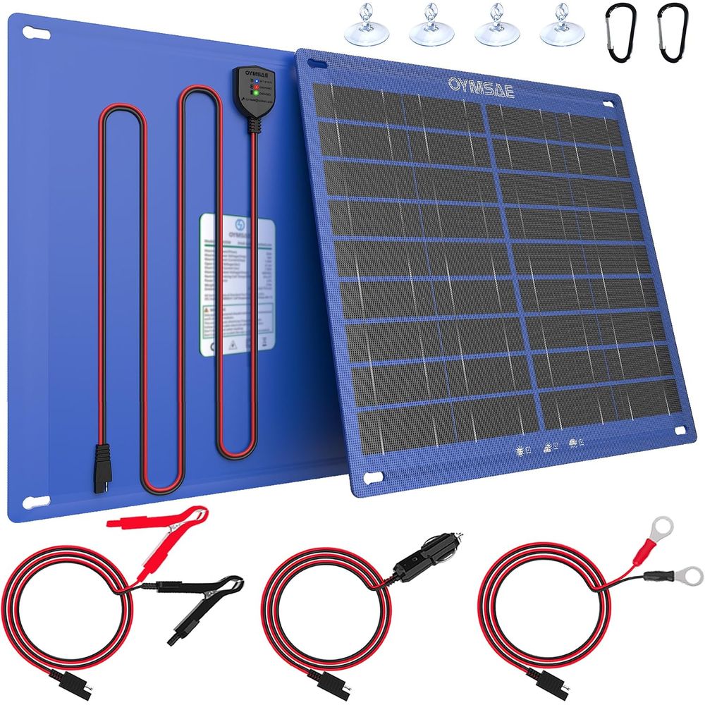 Solar Panel - 30W Solar-Autobatterie-Ladegerät, tragbares 12V Erhaltungsladegerät &
