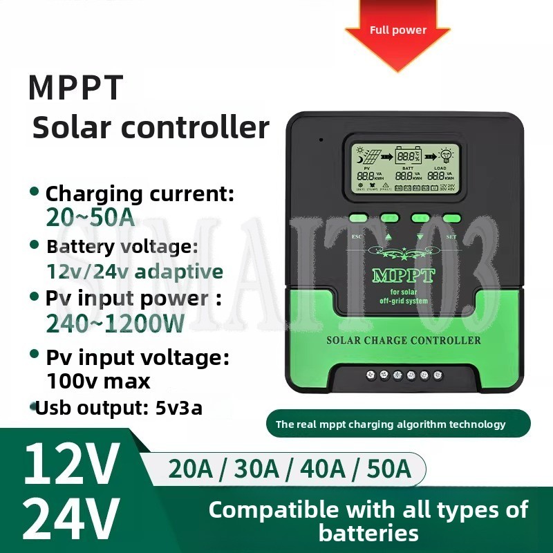 Charge Controller Solar - MPPT Solar-Laderegler 12V/24V Auto | Universell