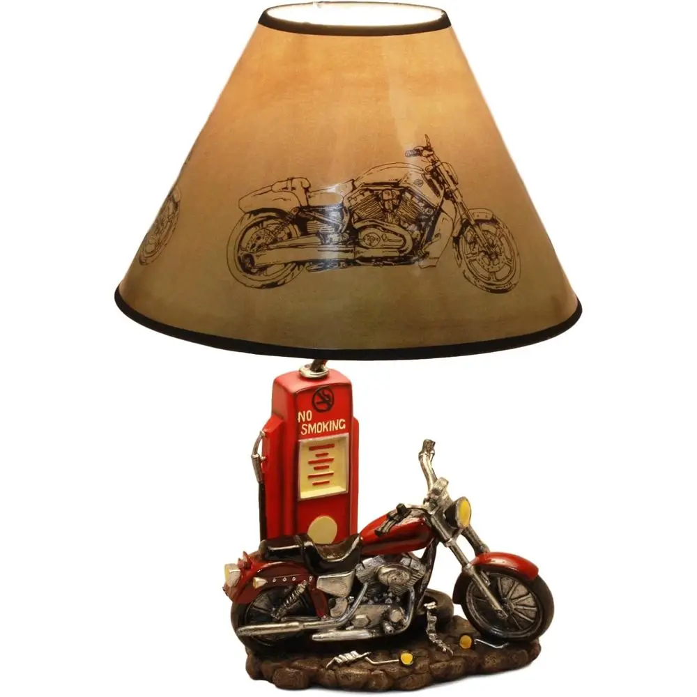 Solar Lamp - Vintage Retro Rote Motorrad-Benzinpumpe Schreibtischlampe, 19