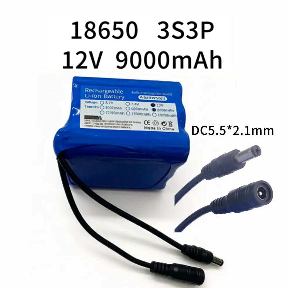 Lithium Battery 12V - 12V 9000mAh 3S3P Lithium-Ionen-Akku, für CCTV-Kameras,