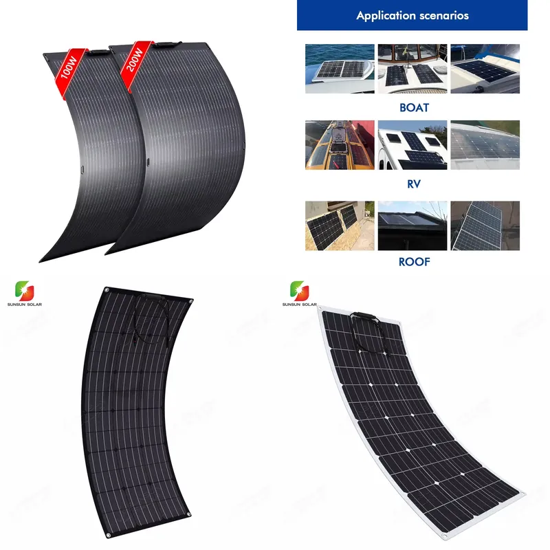 Solar Panel 200W - 50W 100W 150W 200W Flexibles Solarpanel