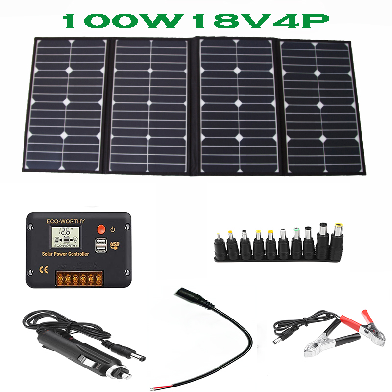 Tragbares 100-Watt-Falt-Solarp – Charge Controller Solar Bewertung und Preis
