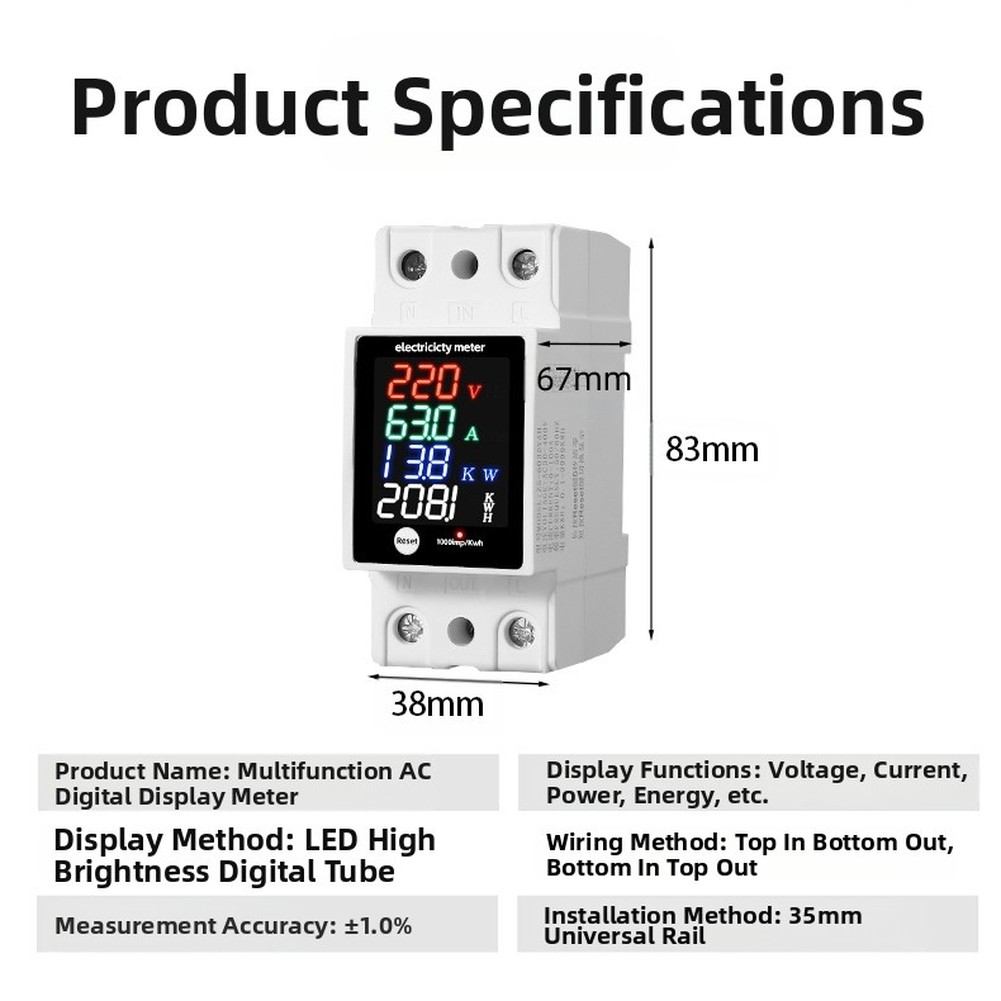 Multifunktionale Digitalanzeig – Energy Monitor Meter Bewertung und Preis