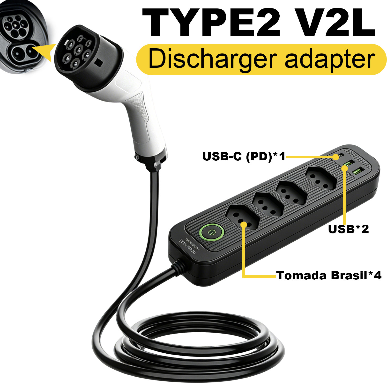 Typ2 V2L Entladeadapter 16A Br – Outdoor Power Station Bewertung und Preis