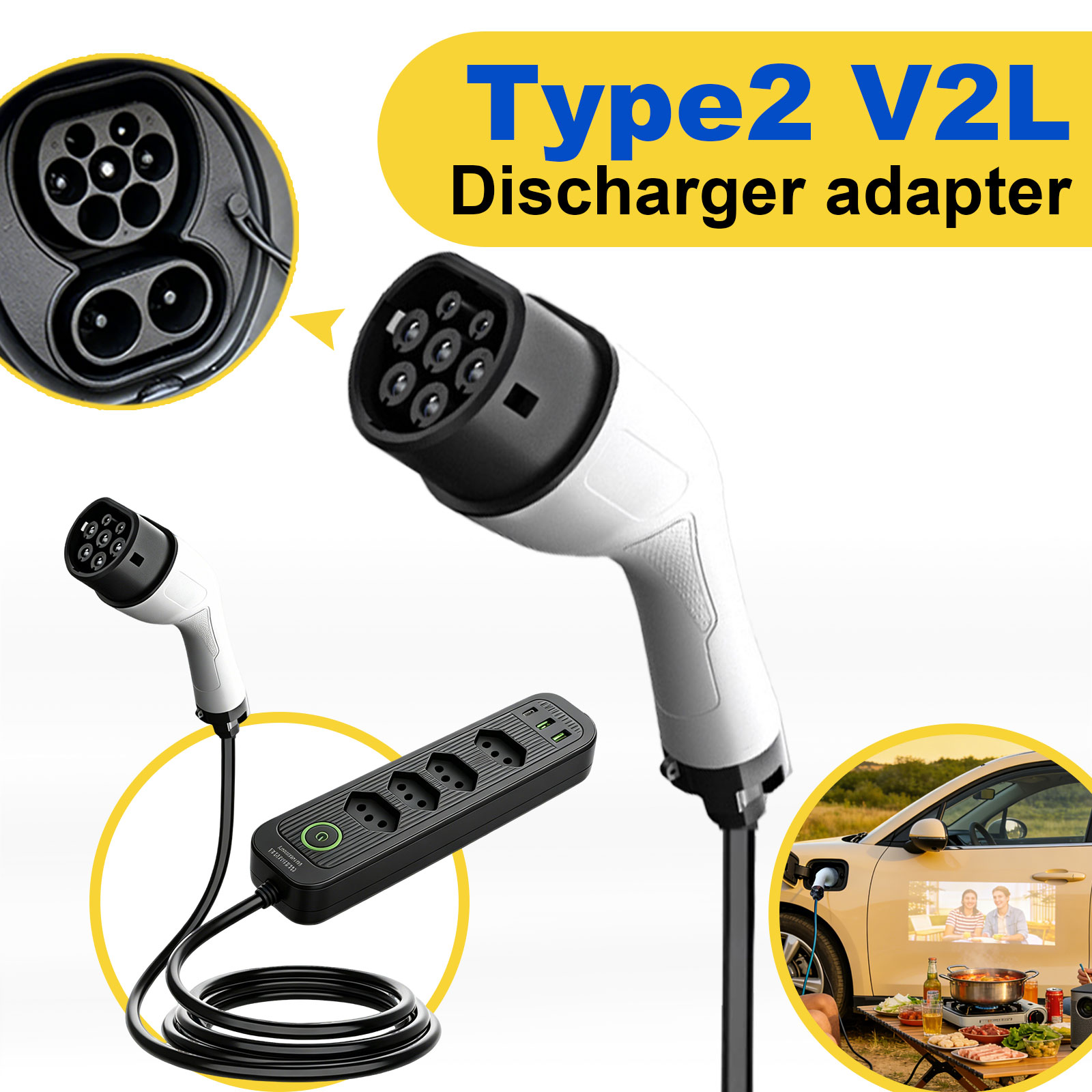 Typ2 V2L Entladeadapter 16A Br – Outdoor Power Station Bewertung und Preis