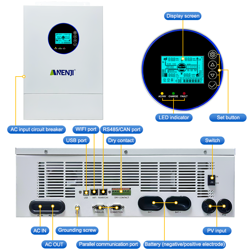 ANENJI 12KW 120V/240VAC Solar- – Charge Controller Solar Bewertung und Preis
