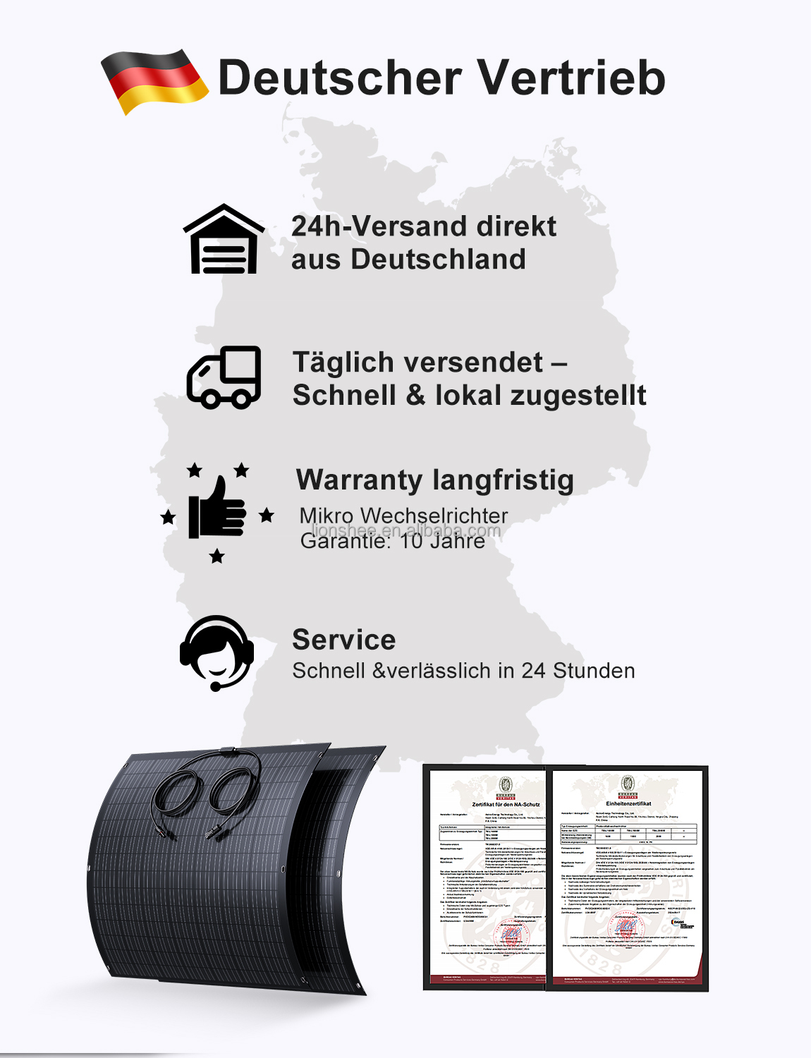 China Deutschland Fabrik Großh – Solar Panel 200W Bewertung und Preis