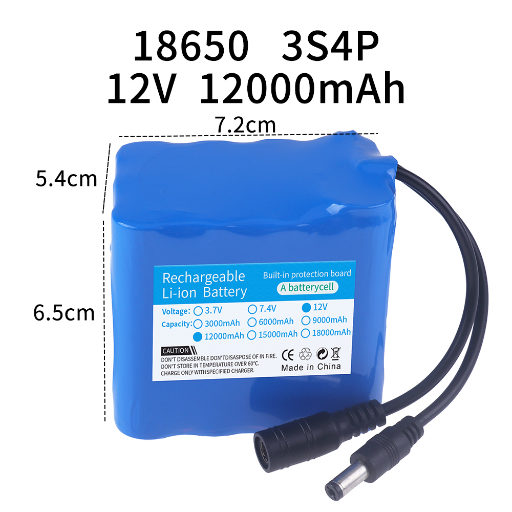 12V 12000mAh Akku 3S4P Echte K – Lithium Battery 12V Bewertung und Preis